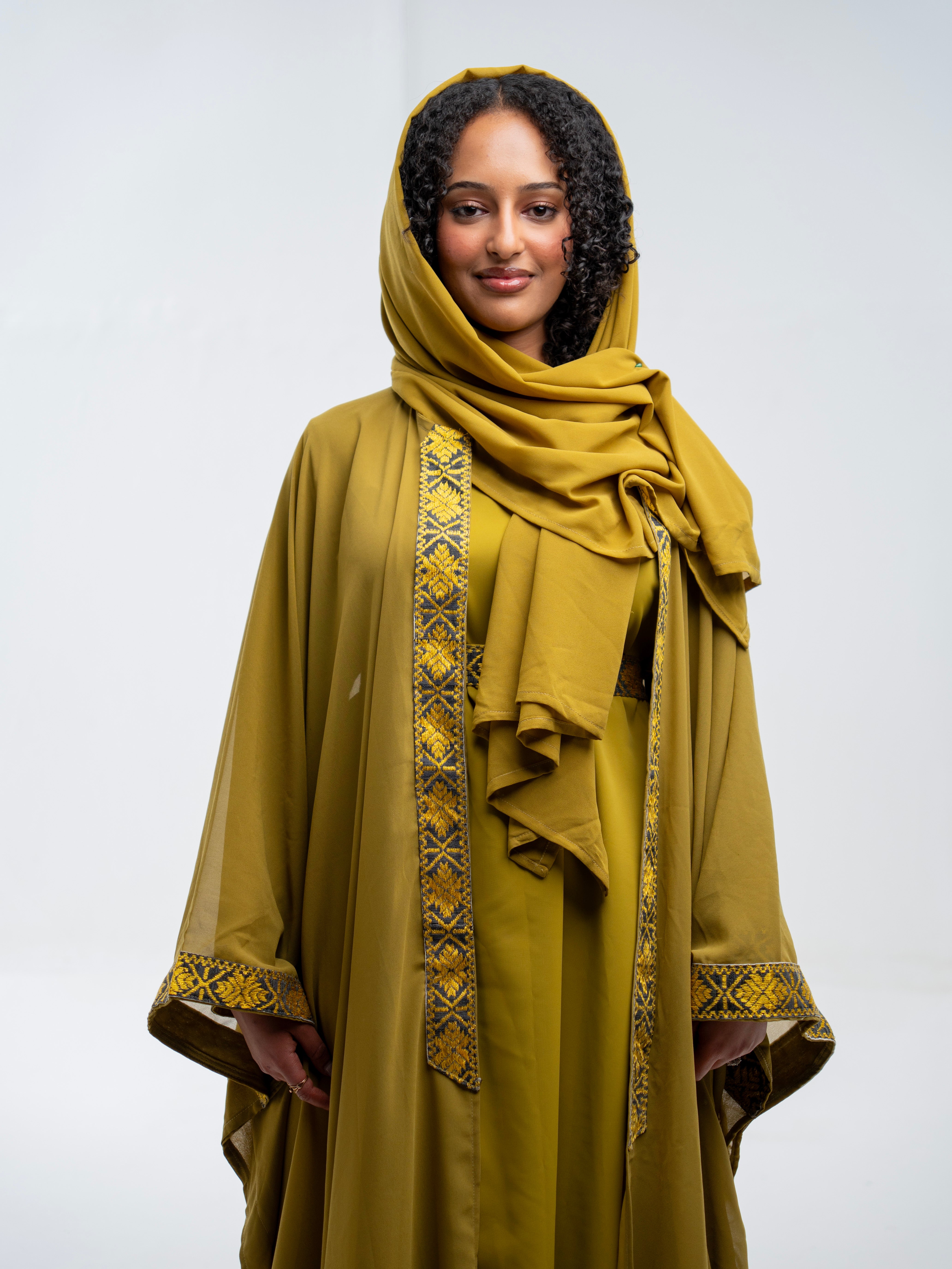 Olive Green Abaya Set