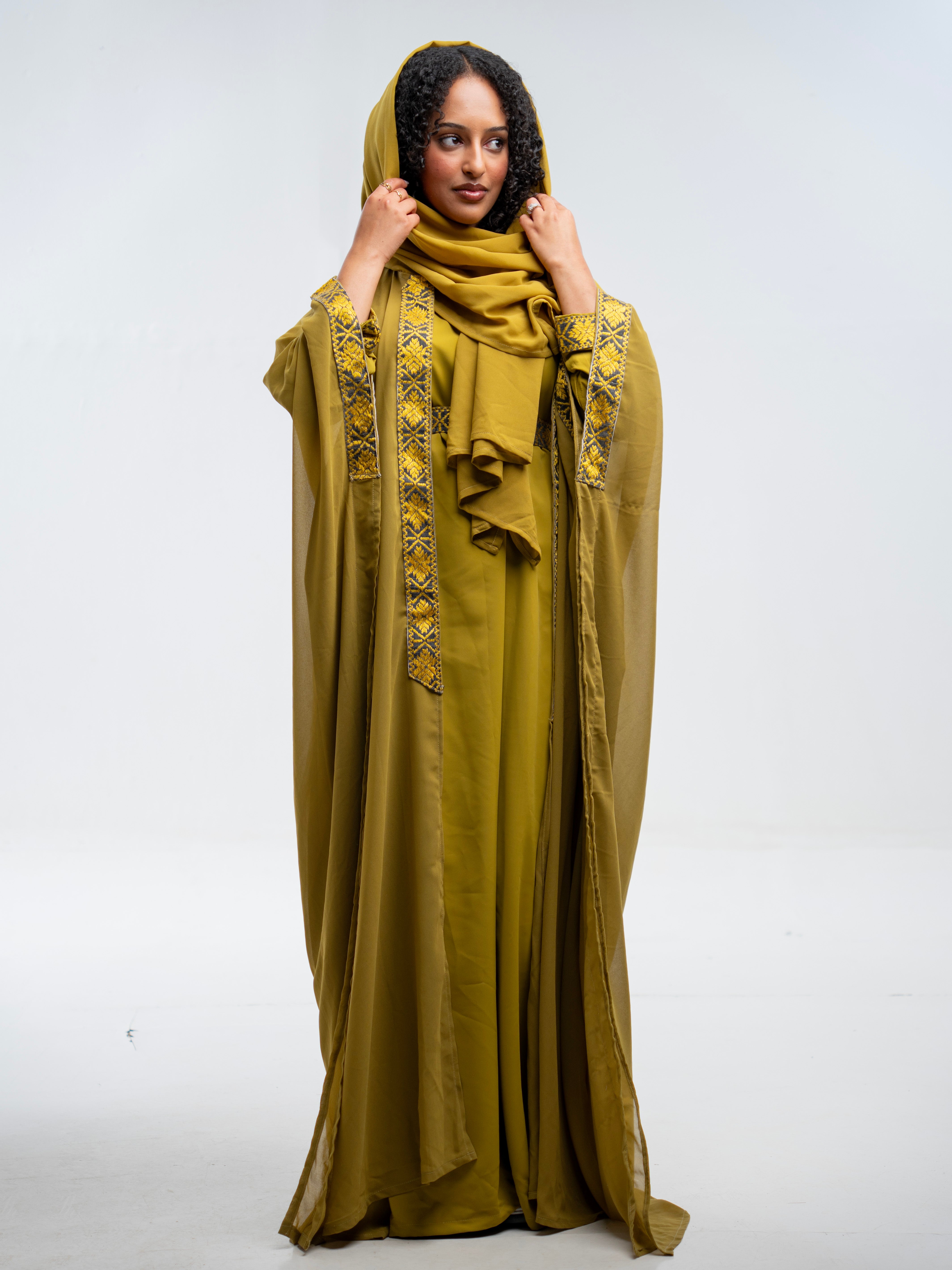 Olive Green Abaya Set