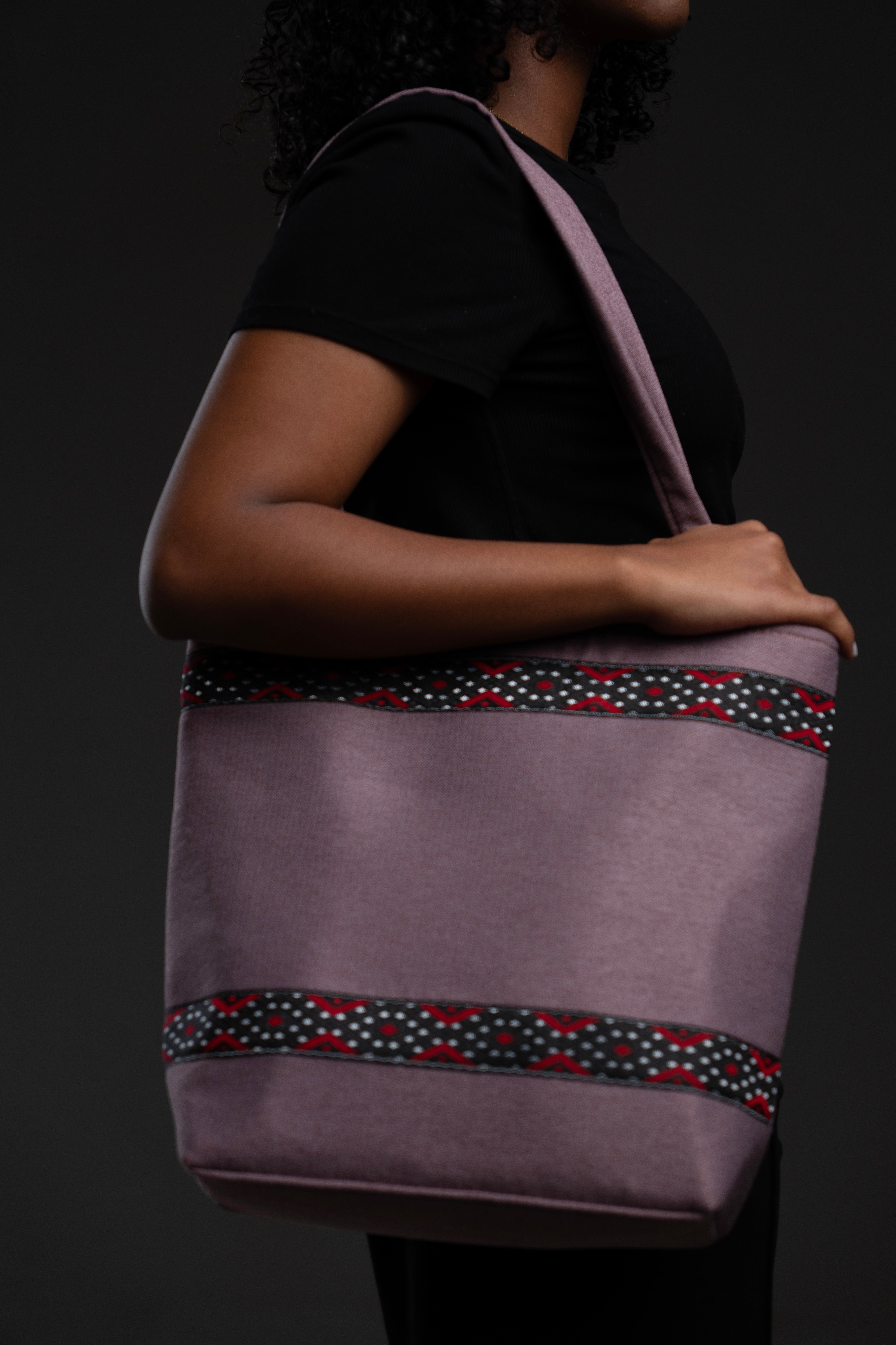 Woven Tote Bag l Purple