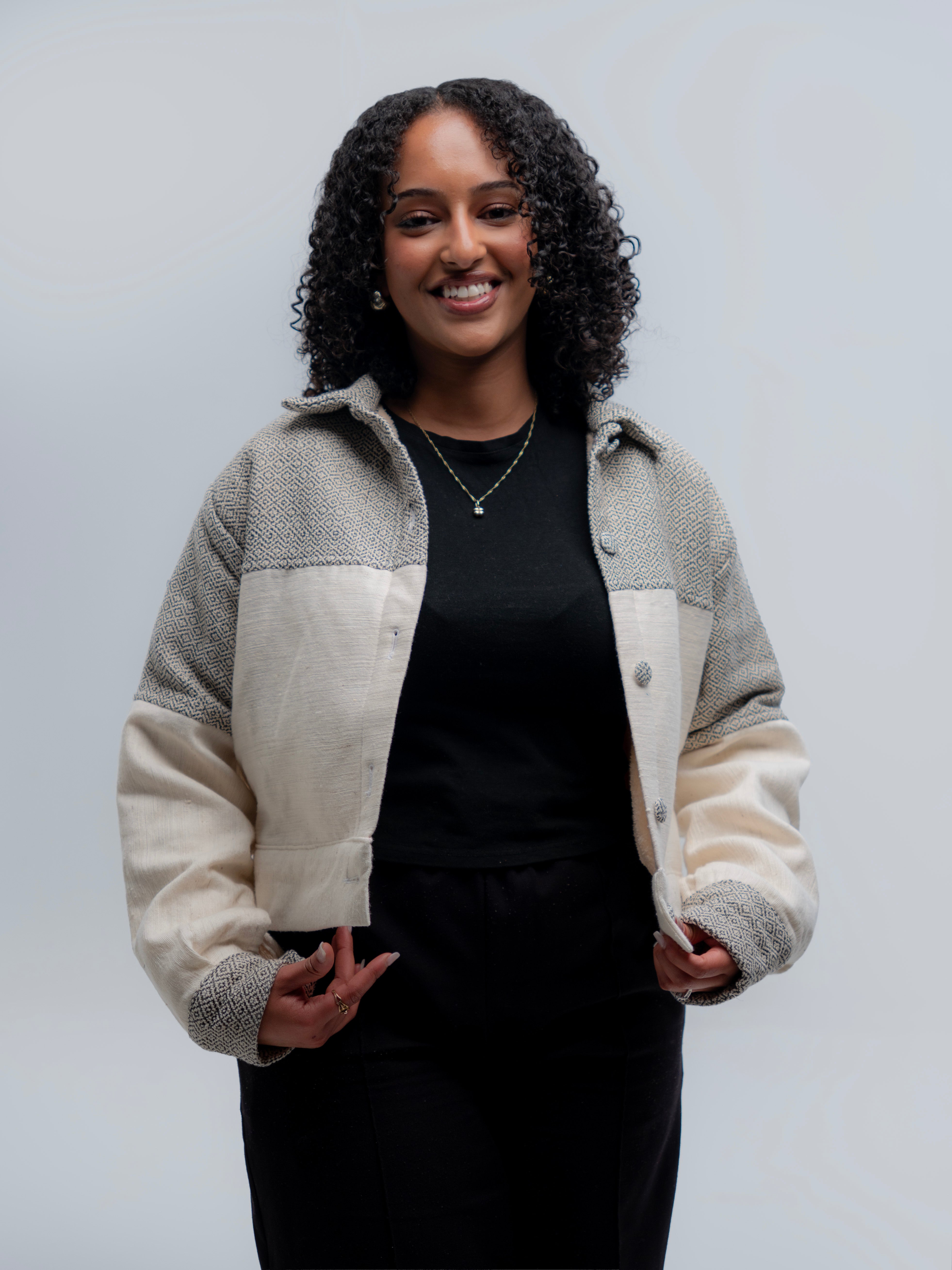 Crop Cotton Jacket l Black